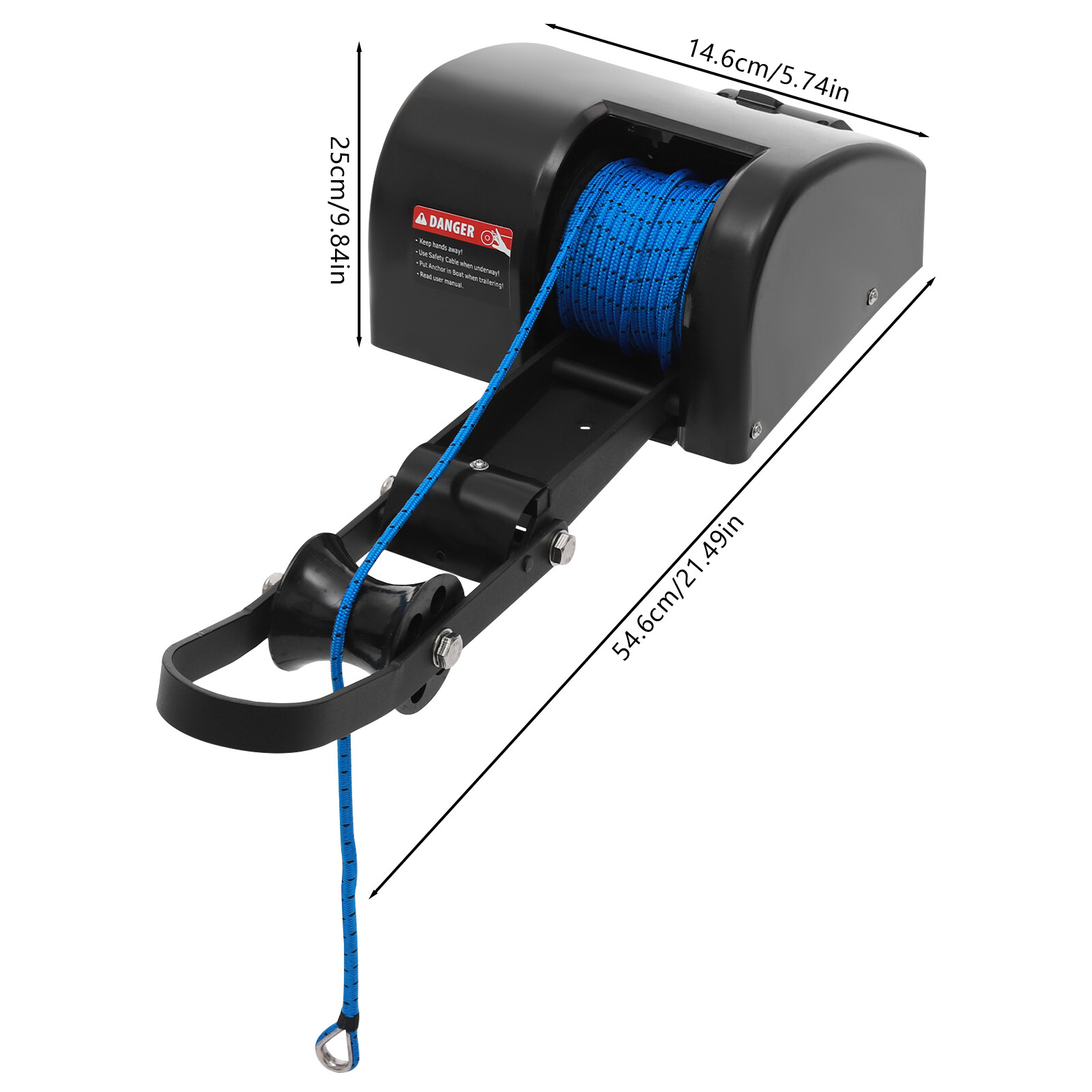 Electric anchor winch Boat Marine Winch 35LBS with remote control&Anchor Roller