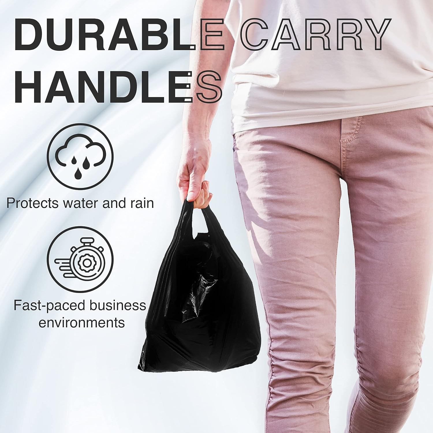 , Black T-Shirt Bags in Bulk – 1000 Count – (11″ X 6″ X 21″) – Restaurant Carryo