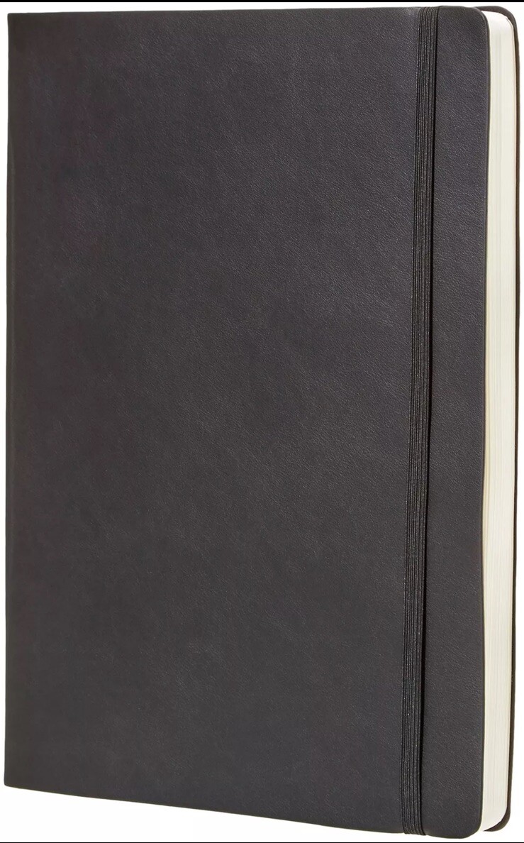 Amazon Basics Daily Planner and Journal, Black, 8.5 Inch x 11 Inch, Soft Cover