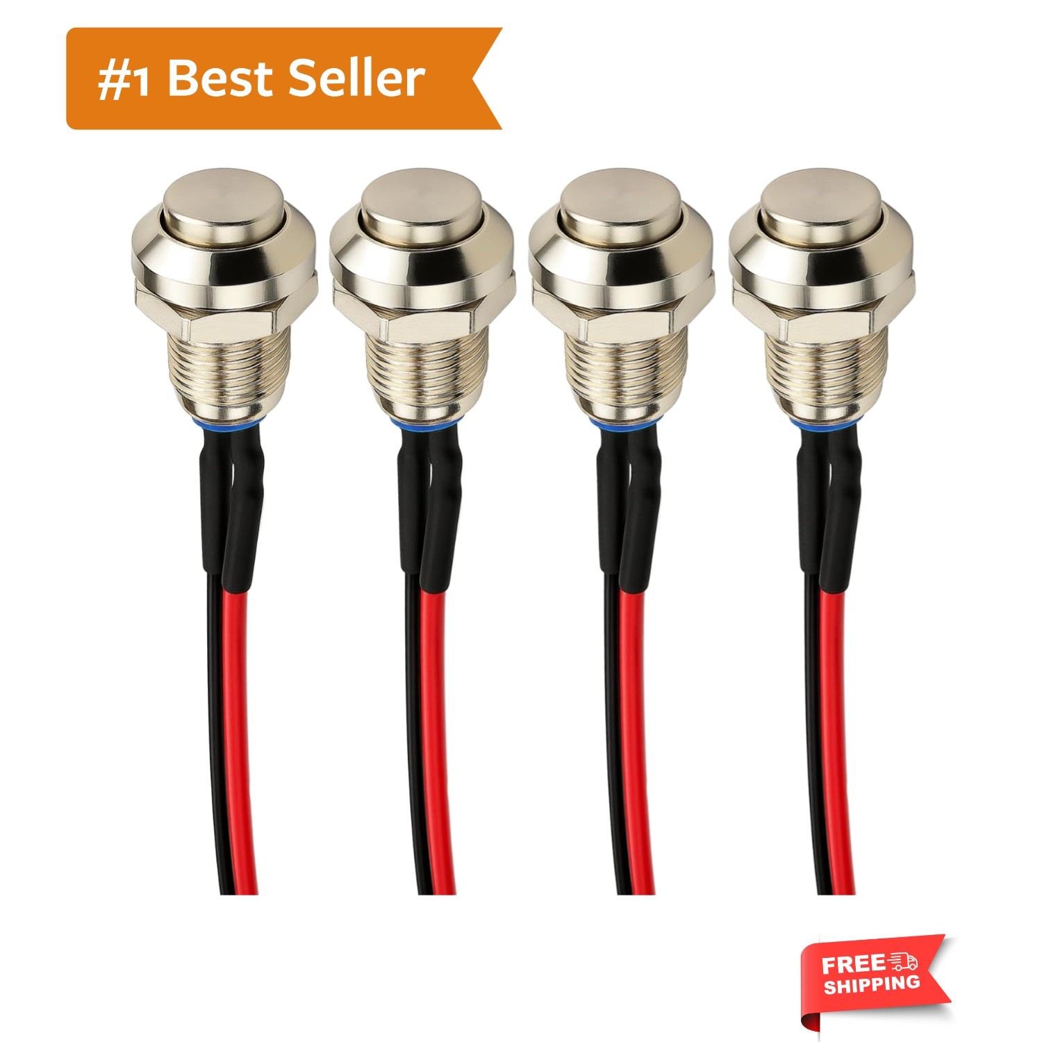 4pcs Metal Momentary Push Button Switch Waterproof Silver Point 8mm Mini Micr…