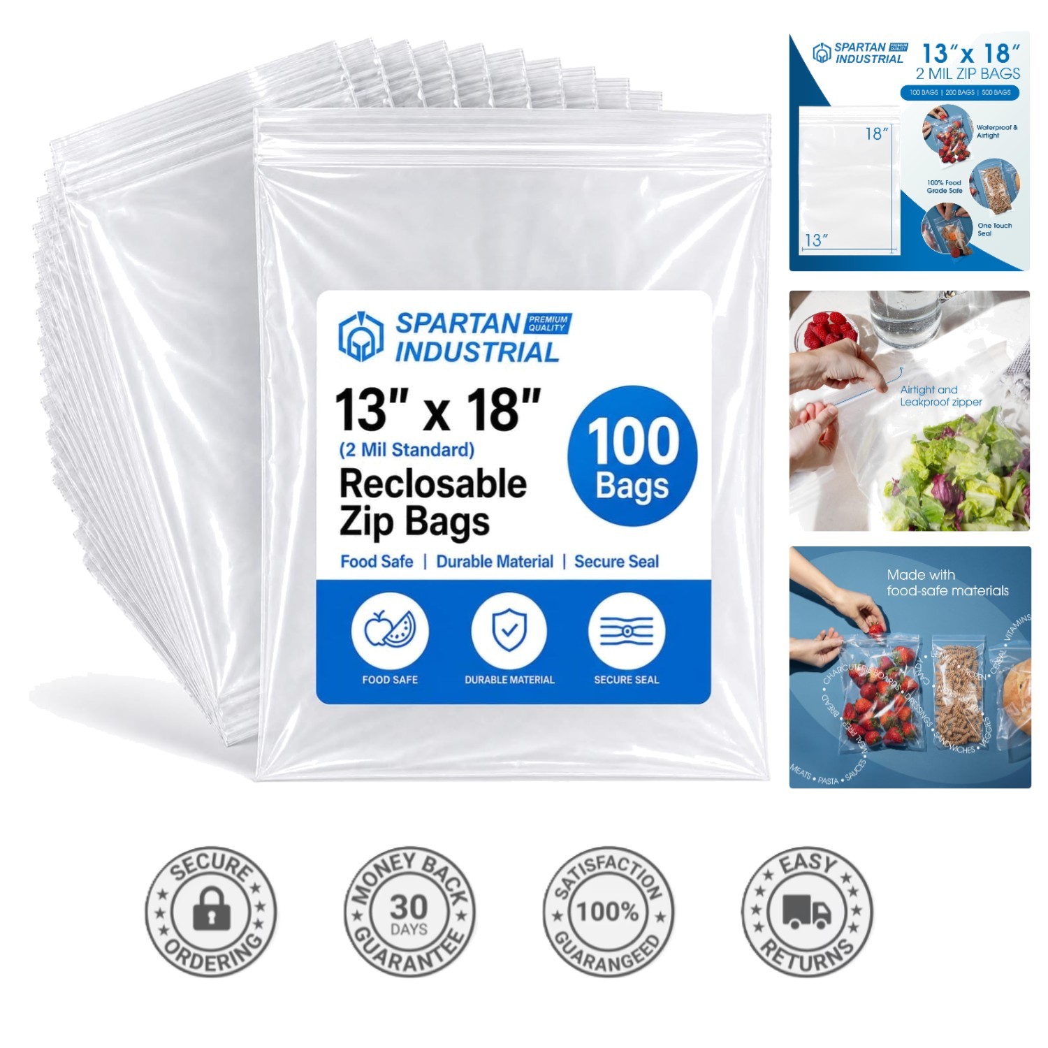 Durable 2 Mil Clear Zip Poly Bags – 100 Pack for Packing and Organizing