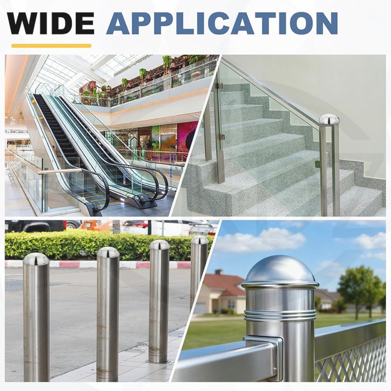304 Stainless Steel Half Round Ball Hollow Half Round Railing Balls Ø25mm -350mm