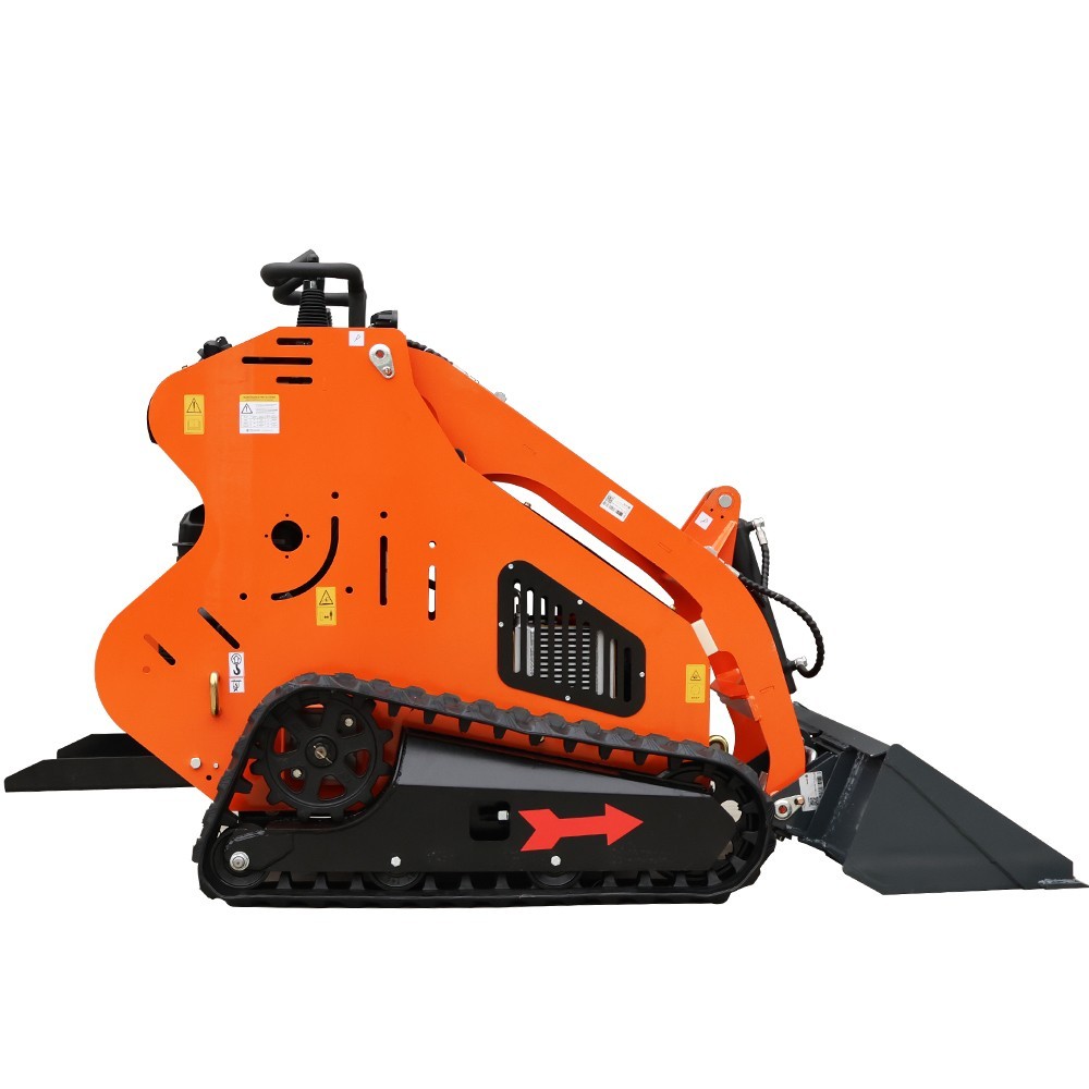 24HP Mini Skid Steer Tracked Loader 3-Pumps 2-Cylinder Gas Engine +3 Attachments