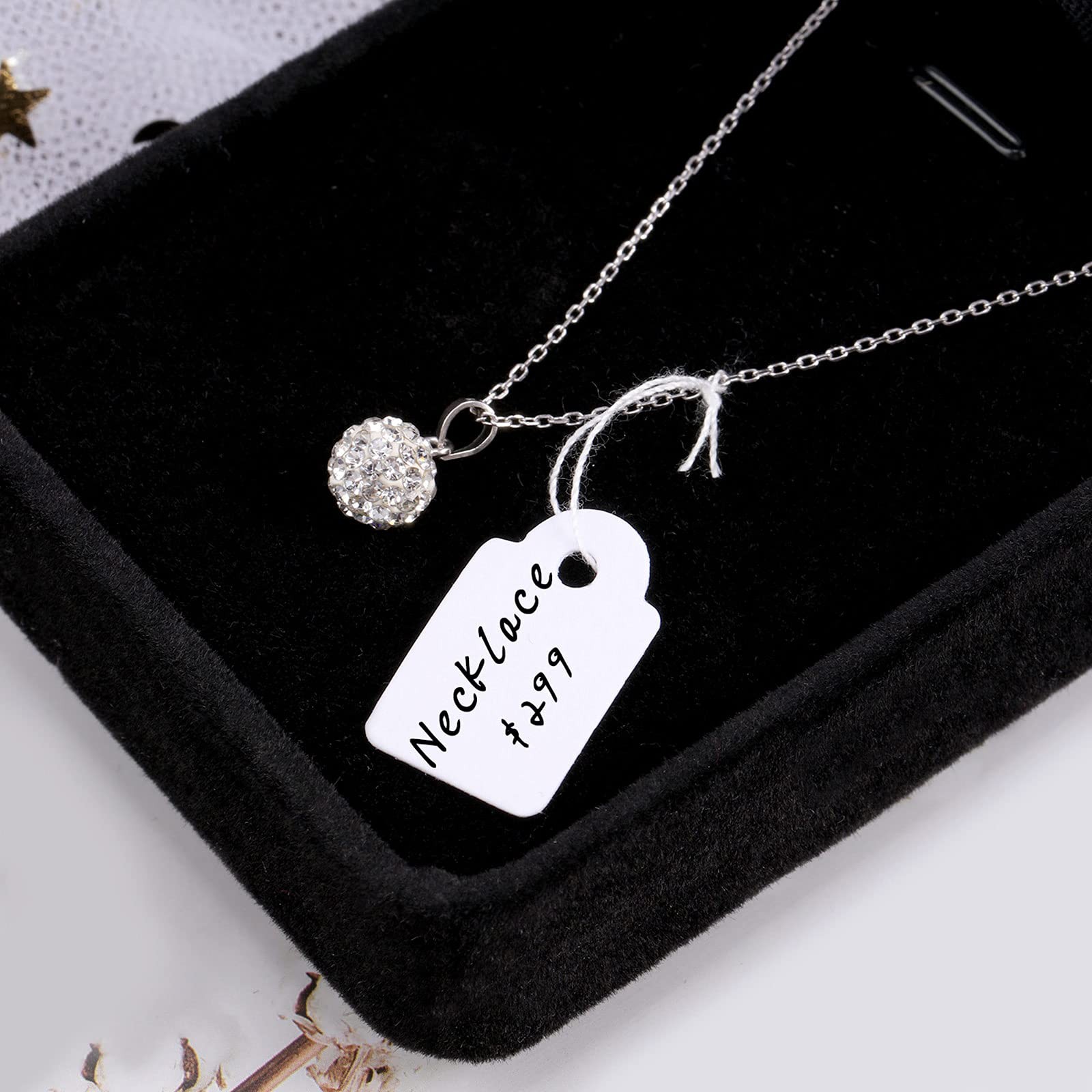 Small Price Tags with String 0.6×0.95 in White Blank marking 500 Pcs