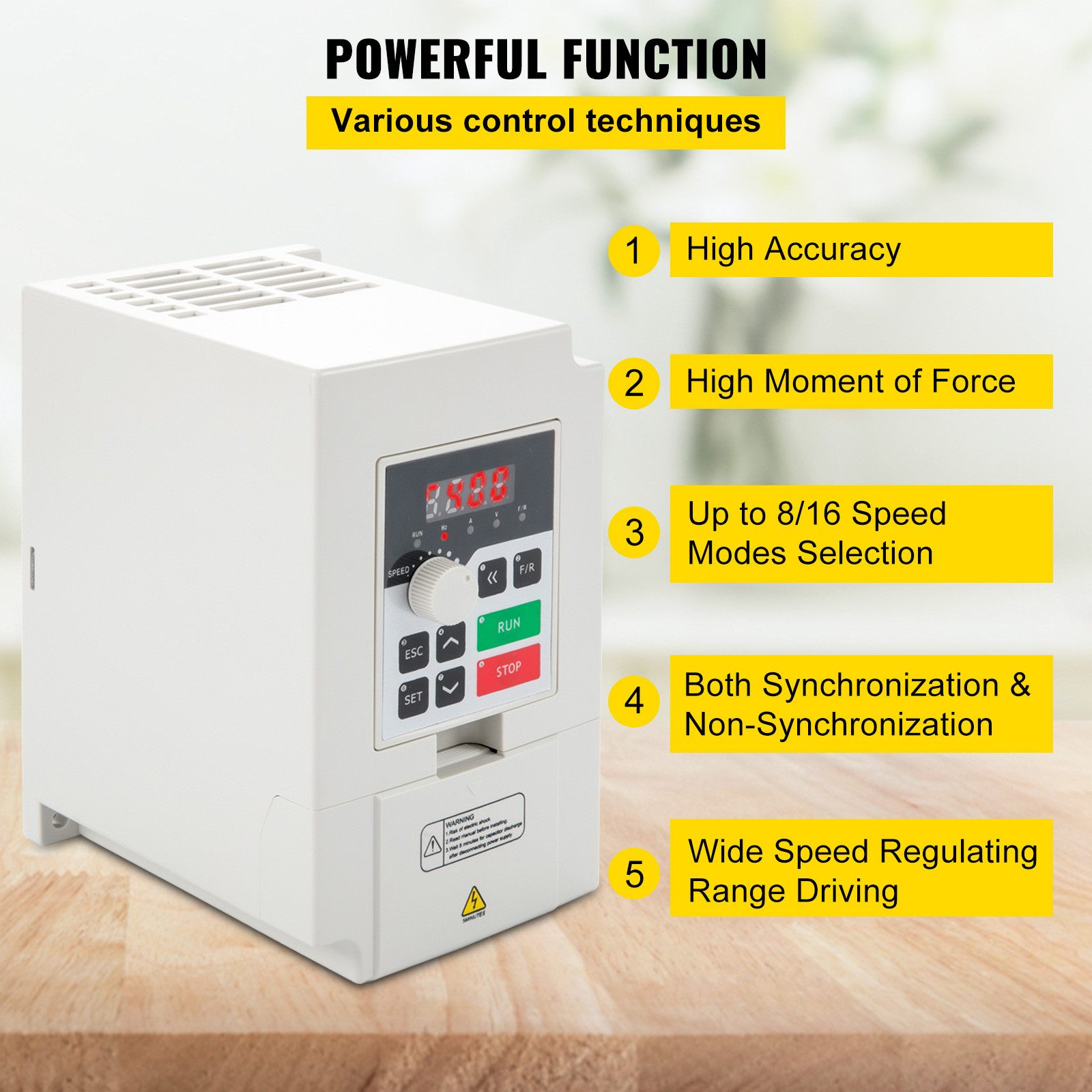VEVOR 3KW 4HP Variable Frequency Drive VFD 1 To 3 Phase Converter 220V RS485