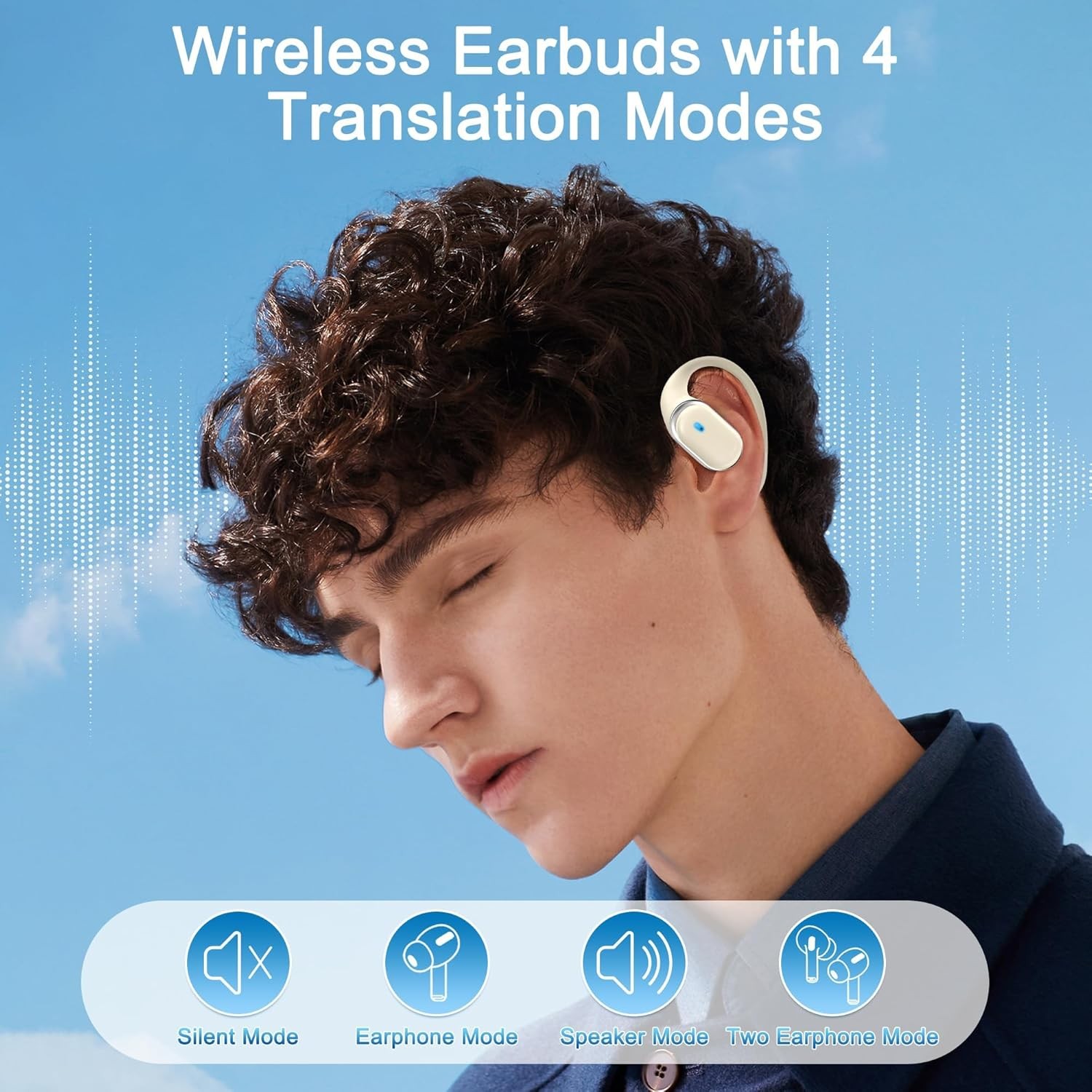 Wireless Earbuds Bluetooth Headphones – 3-in-1 Translation Earbuds Real Time