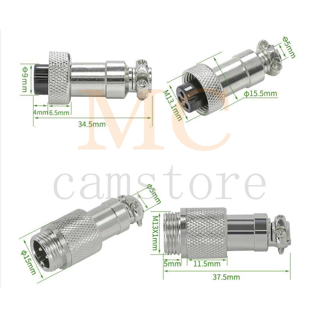 GX12 2 3 4 5 6 7pin aviation power signal connector,In-line plug socket adapeter