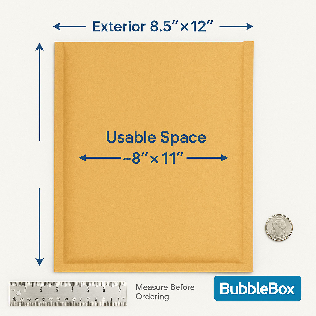 #2 8.5×12 Kraft Bubble Mailers Padded Envelopes Self-Seal Shipping Bulk
