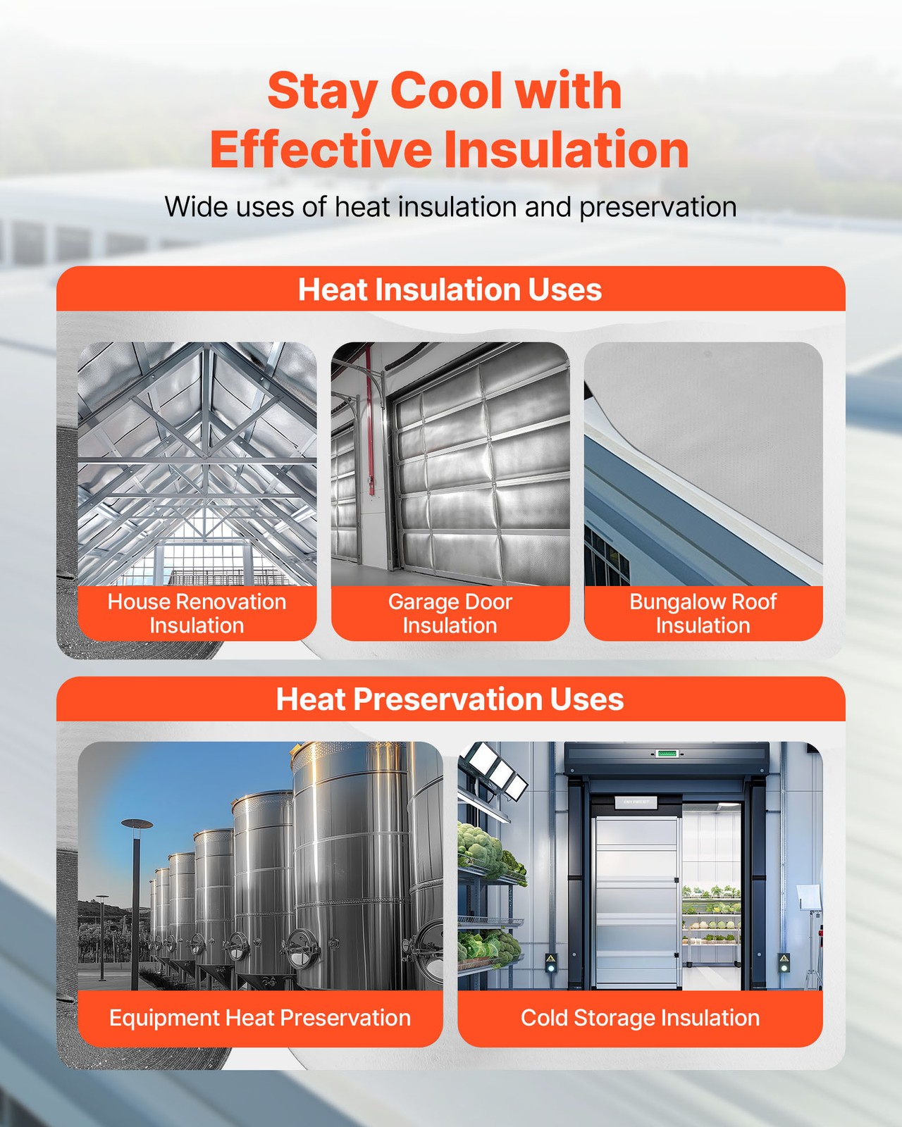 VEVOR Double Reflective Insulation Roll Perforated Radiant Barrier 48in x 250ft