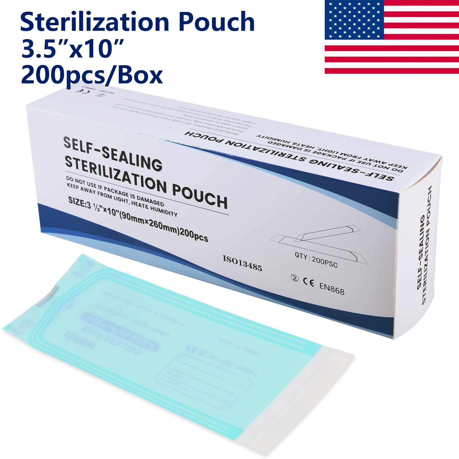 200 Self Sterilization Pouches Pouch Autoclave Sterilizer Bag Dental Tattoo Nail