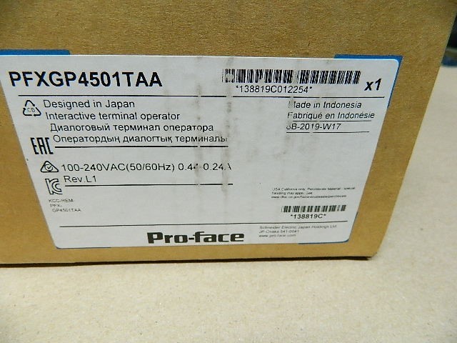 Schneider Pro Face PFXGP4501TAA Operator Terminal 100-240VAC made INDIA NEW