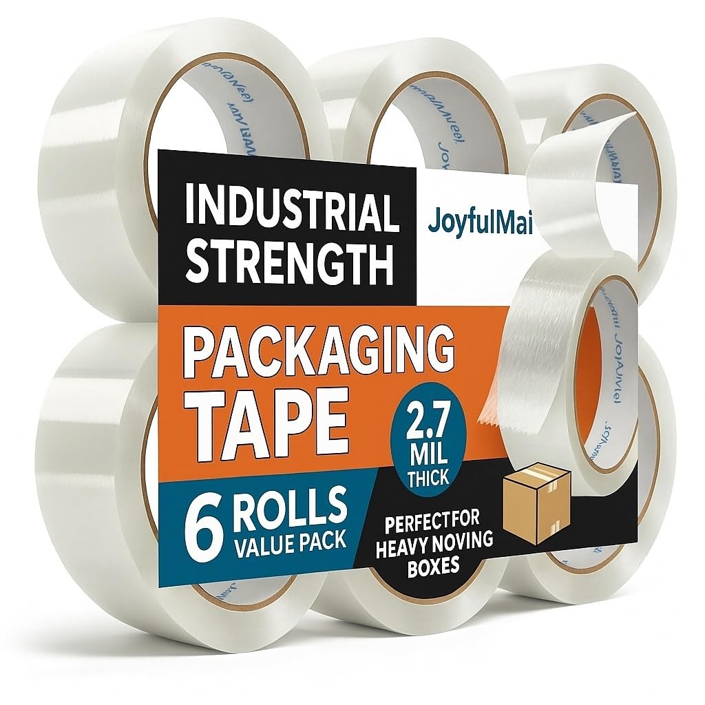 Clear Packing Tape 6 Rolls 1.88 Inch Wide 65 Yards Shipping Sealing Box Adhesive