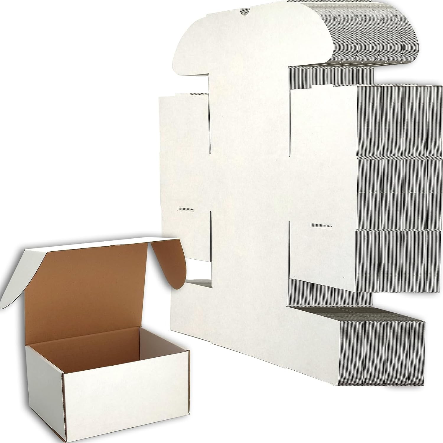 8x6x4 inches Small Shipping Boxes Set of 25 – White Mailer Corrugated Cardboa…