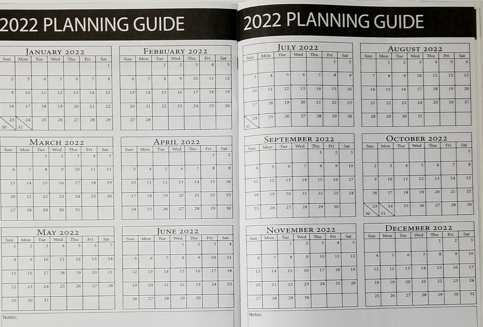 2022 Monthly planner, 6 1/2 in x 9 1/4 in