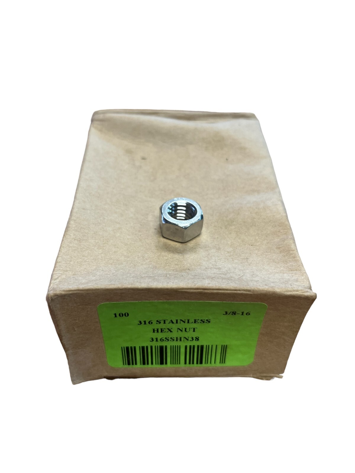 (100) 3/8-16 316 Stainless Hex Nut 316 MARINE GRADE COARSE THREAD 100ct