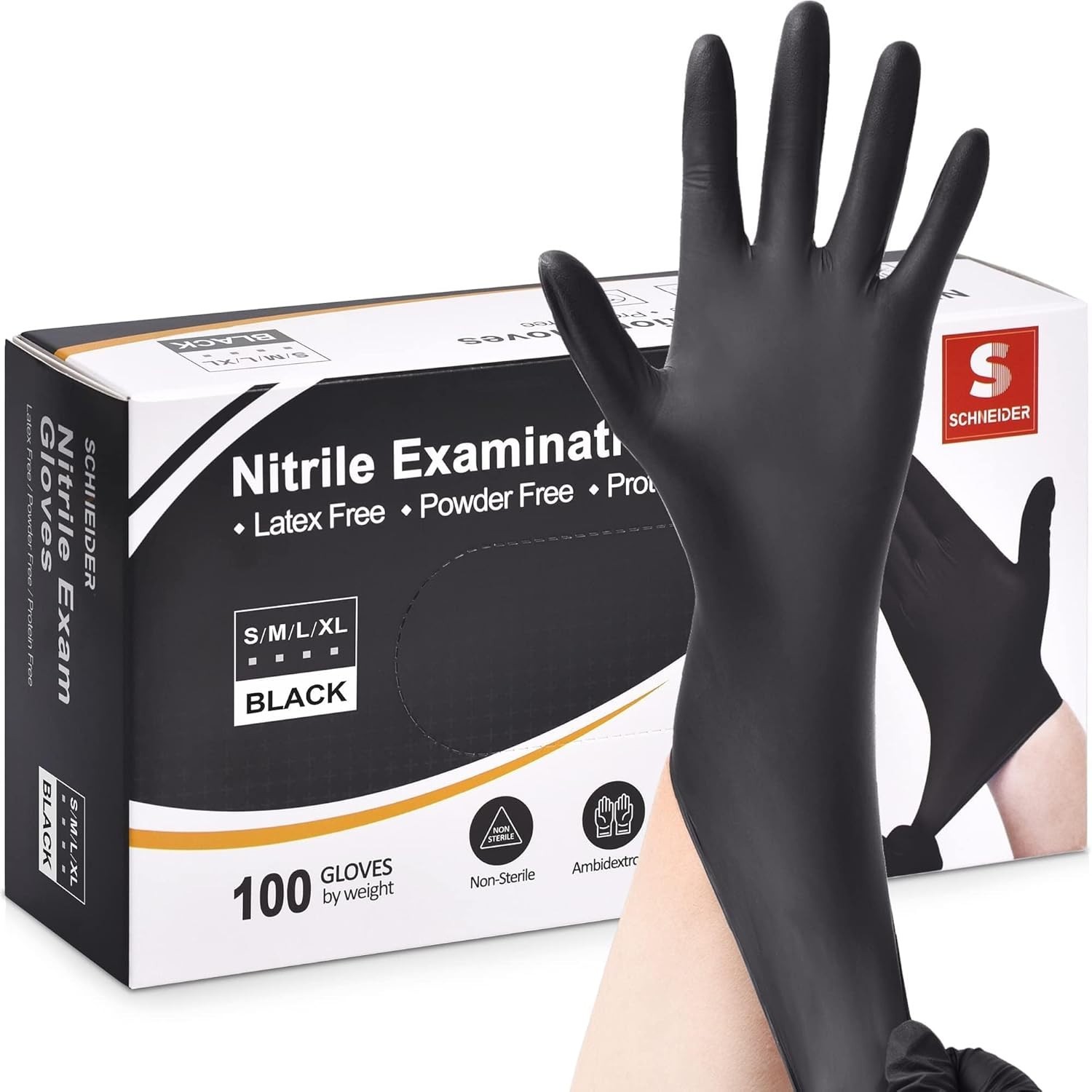 Professional Grade 4 Mil Black Nitrile Exam Gloves – Latex Free & Puncture Proof