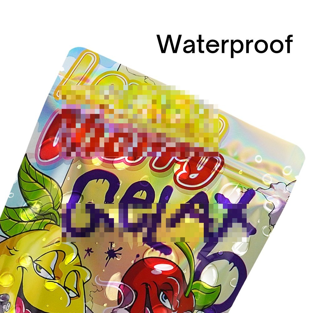 28g Resealable Food Storage Mylar Bags Smell Proof Foil Stand Up Pouches 100pcs