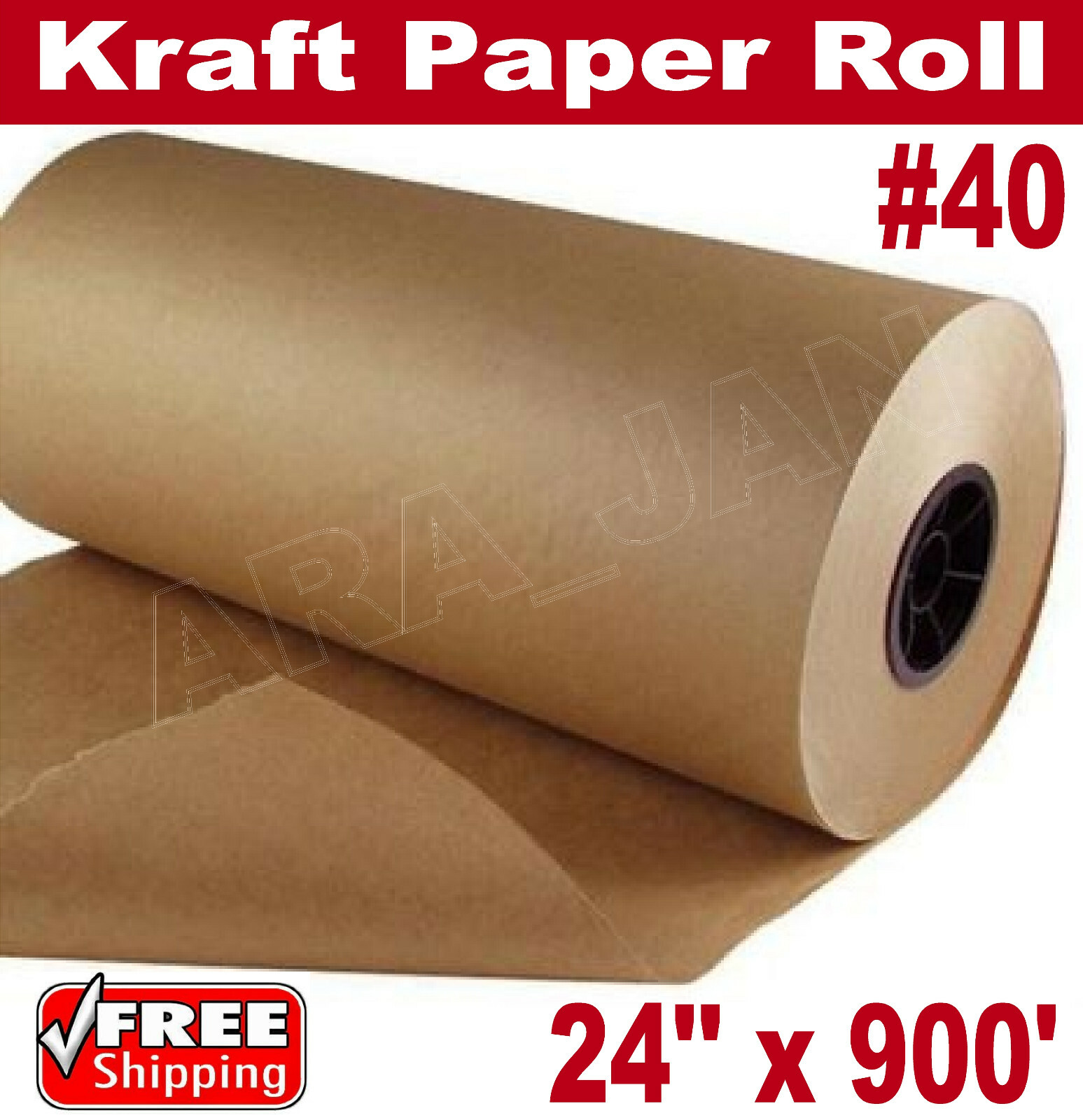 24″ x 900′ Brown Kraft Paper Roll 40lb Shipping Wrapping Cushioning Void Fill