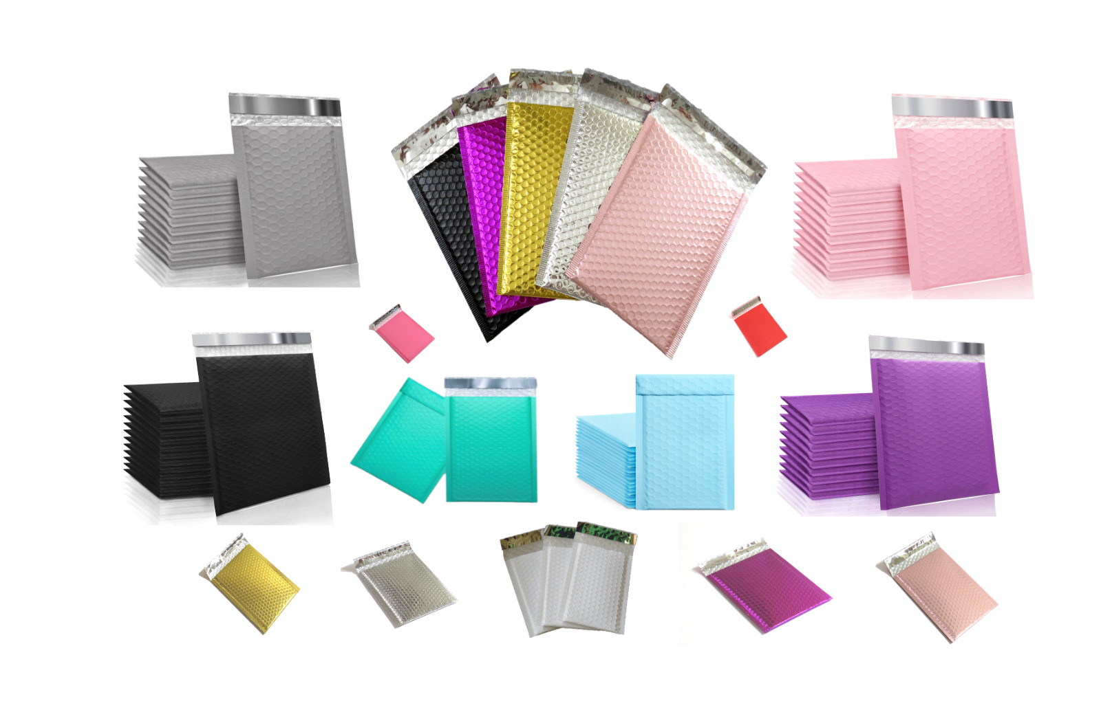 ANY SIZE POLY BUBBLE COLORS MAILERS SHIPPING MAILING PADDED BAGS ENVELOPES