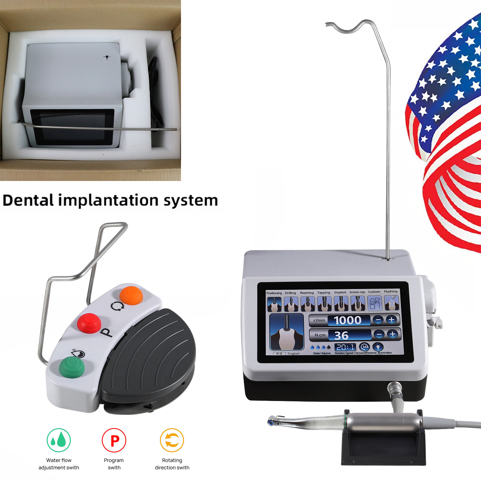 Surgic Pro Dental Implant Motor System LED 20:1 Surgical Handpiece For NSK ty