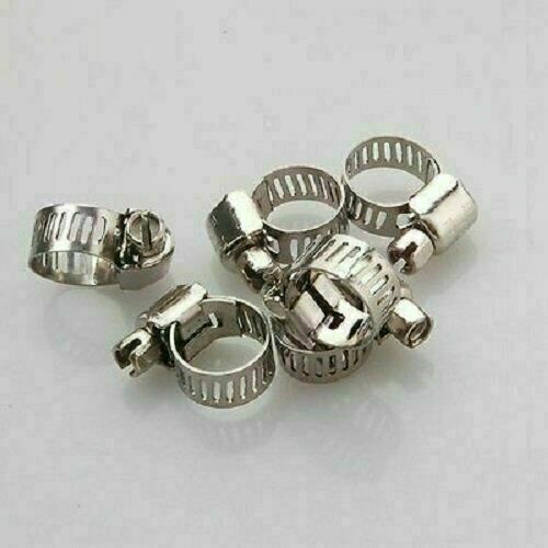 10x Stainless Steel Drive Hose Clamps Fuel Line Worm Clips 3/8″-1/2″ 8-12 mm