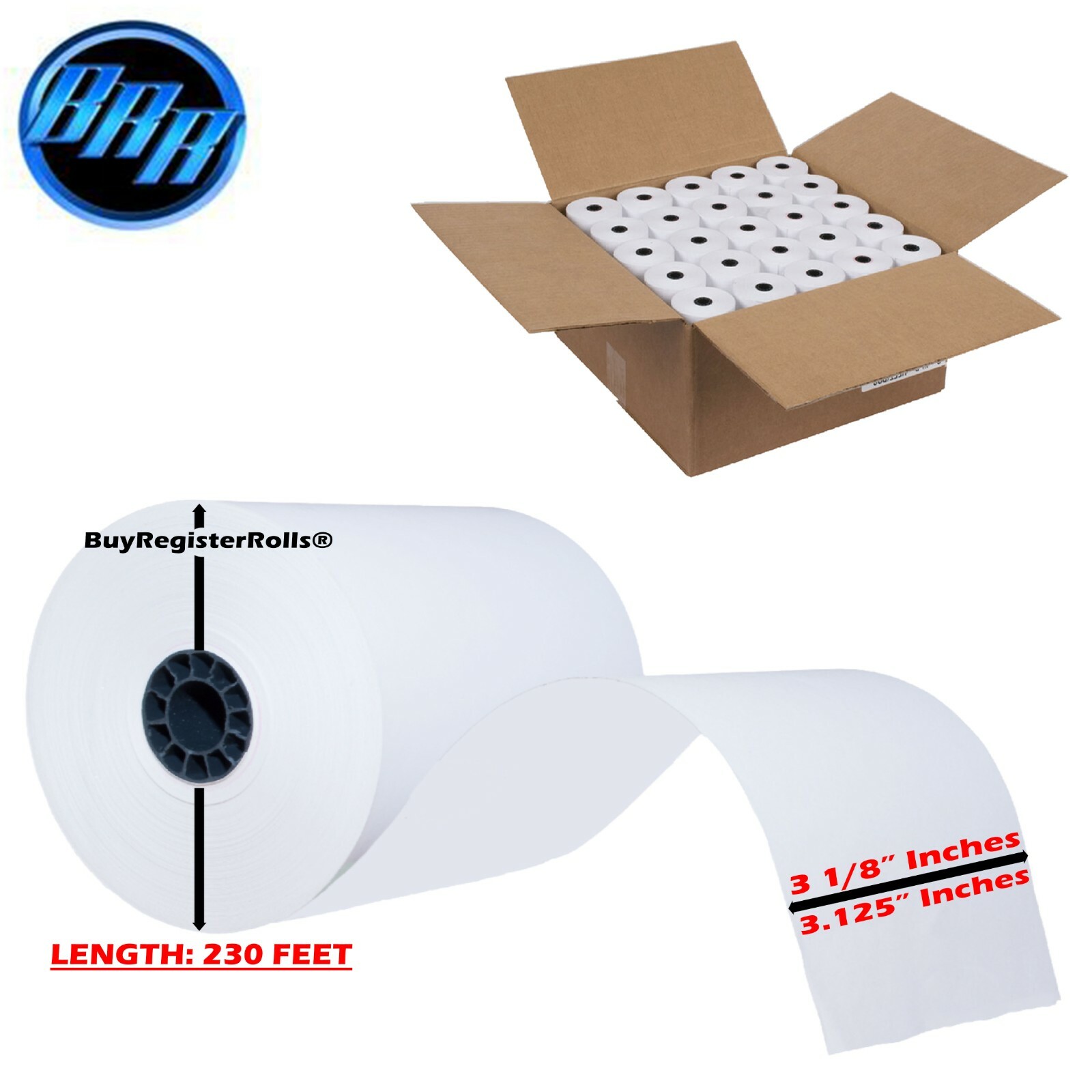 Premium 3 1/8 x 230 Thermal Paper – 50 Rolls for Epson Printer Crisp Receipts