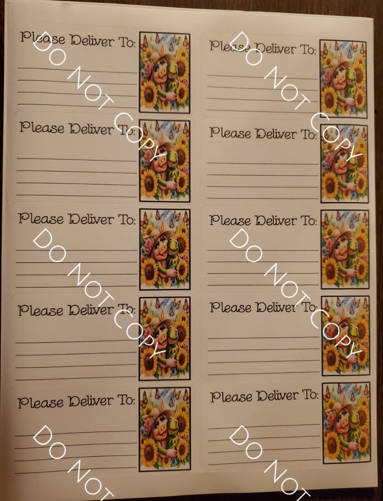 3 Sheets please deliver to address shipping labels (PDT) pen pal, mail