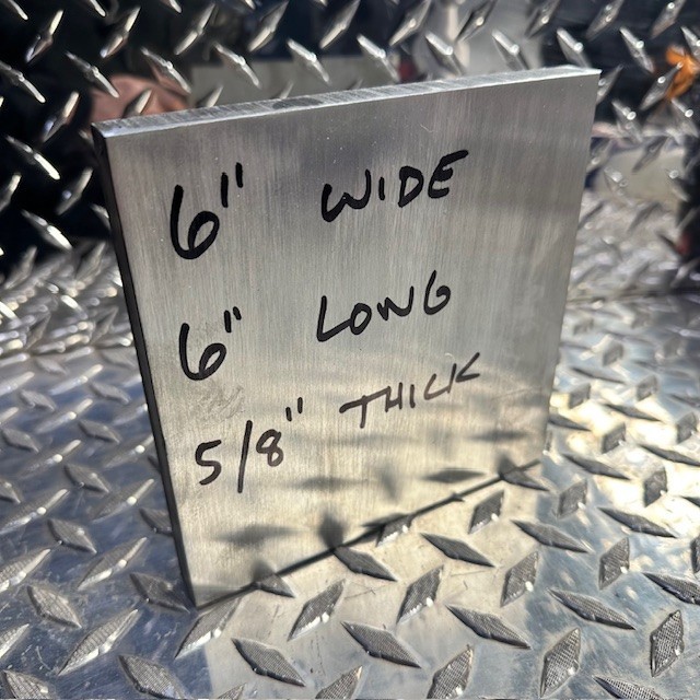 ALUMINUM 6″ x 5/8″ x 6″ – Long 6061 Flat Bar Stock 6061 MILL STOCK #2.5