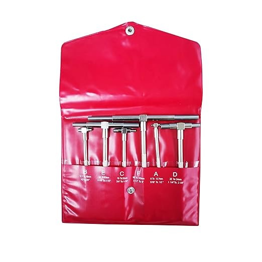 Telescoping Gage Set 5/16″ – 6″ / 8mm-150mm Range 6pcs with Pouch Carbon Steel
