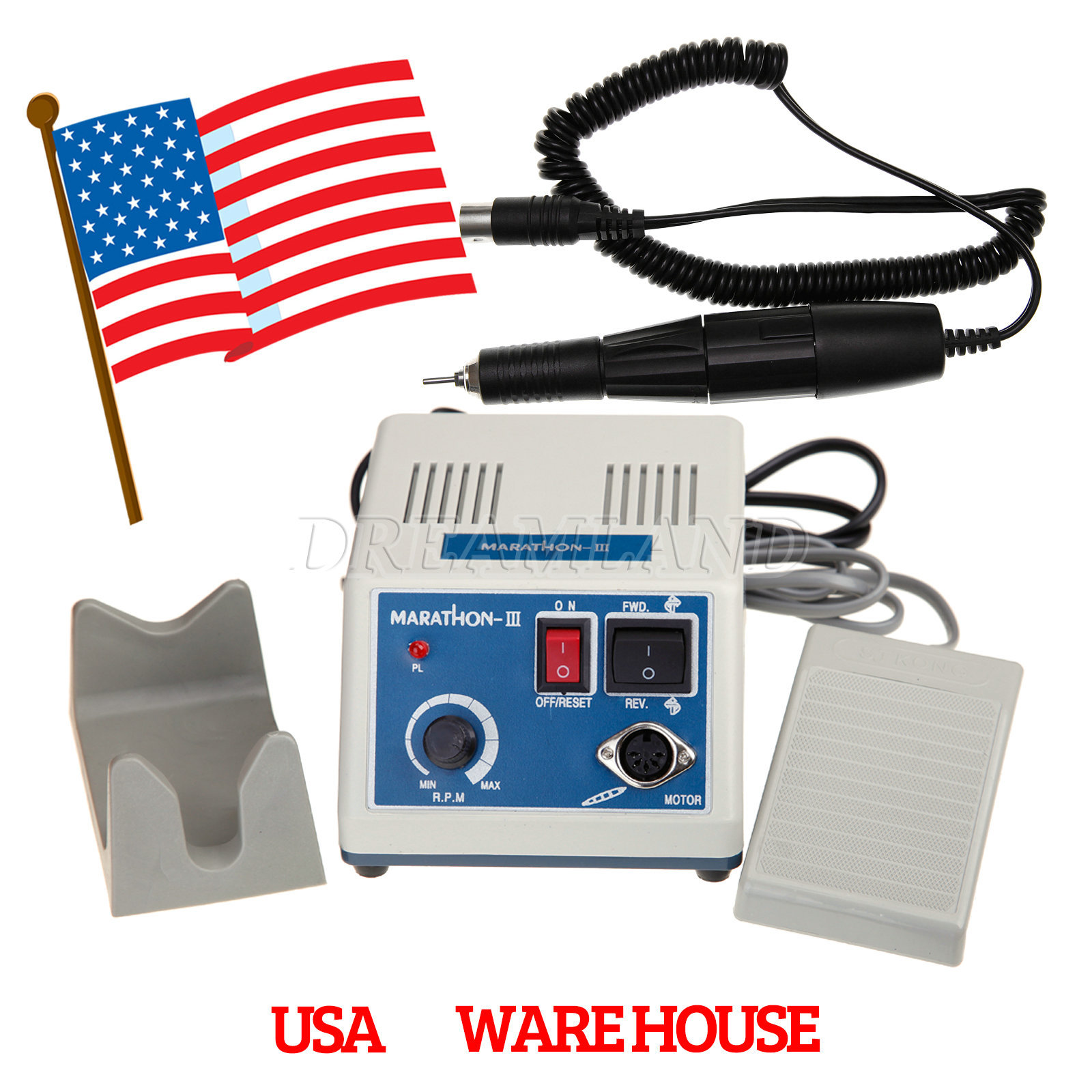 Dental Lab MARATHON -III MICROMOTOR Electric 35000 RPM Handpiece Polishing #