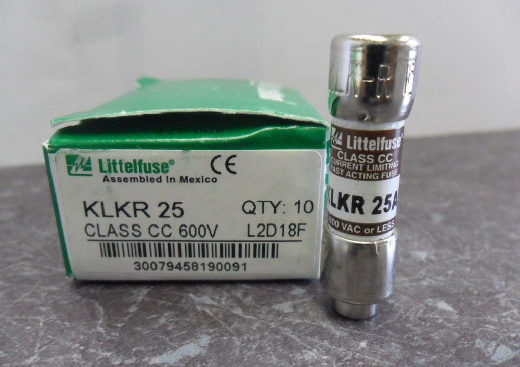 New Lot Littelfuse KLKR 25 Amp Fuses KTK R 25 Class CC 600 Volts NIB