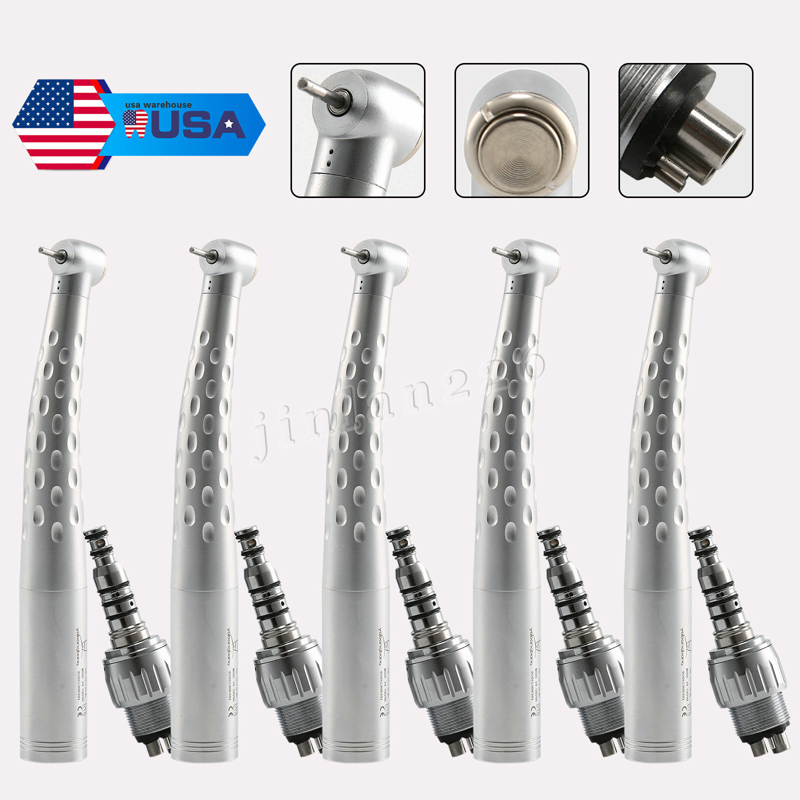 1-5*Dental High Speed Handpiece & 4-Hole Swivel Quick Coupler Coupling Fit KaVo