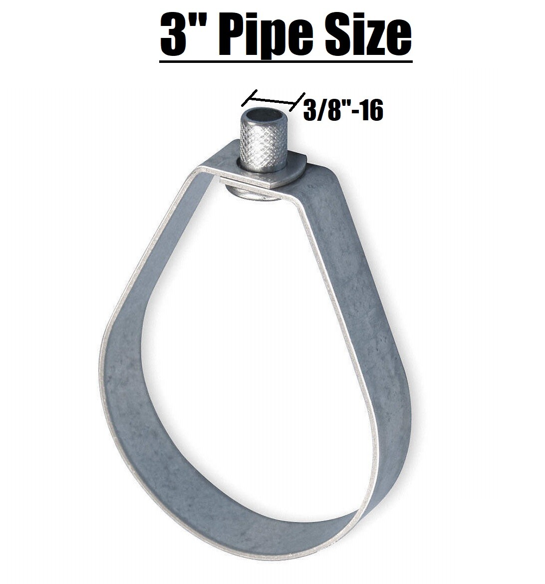 3″ Pipe Size Swivel Loop Hanger Tolco Fig 200 Style Adjustable Band 3/8″-16