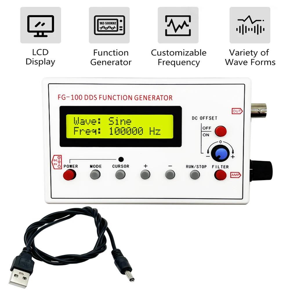 DDS Function Signal Generator Frequency Counter 1Hz -500KHz Signal Source Module