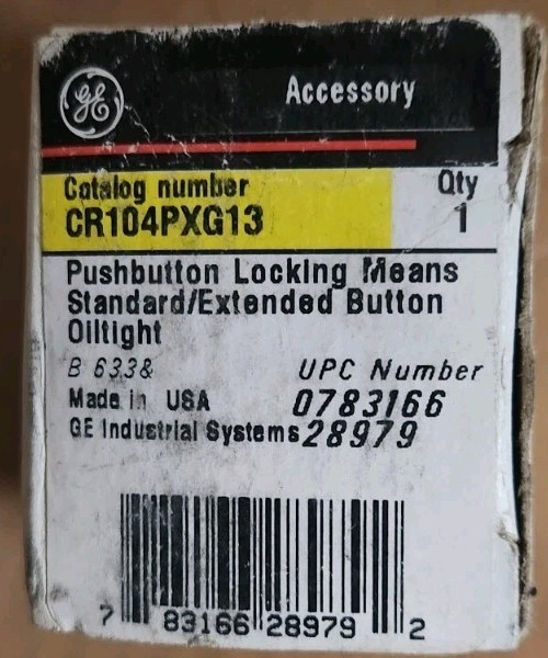 (New In Box) GENERAL ELECTRIC Pushbutton Lockout CR104PXG13 / CR104PXG13