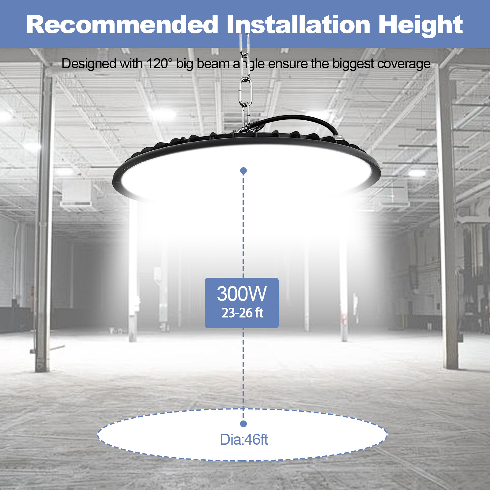 10 Pack 300W UFO LED High Bay Light Shop Industrial Commercial Factory Warehouse