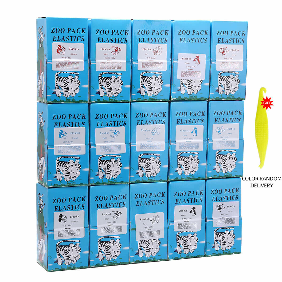 5000 Pcs Dental Orthodontic Elastics Braces Rubber Bands 3.5/5.0/6.5 OZ Zoo Pack