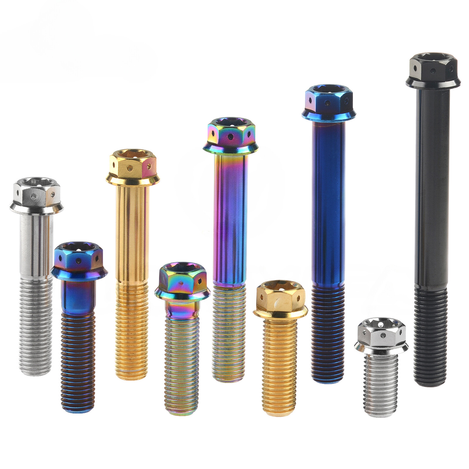 Titanium Bolts M8 Flange Head Hex Screws Grade 5 20 30 35 40 45 50 55mm