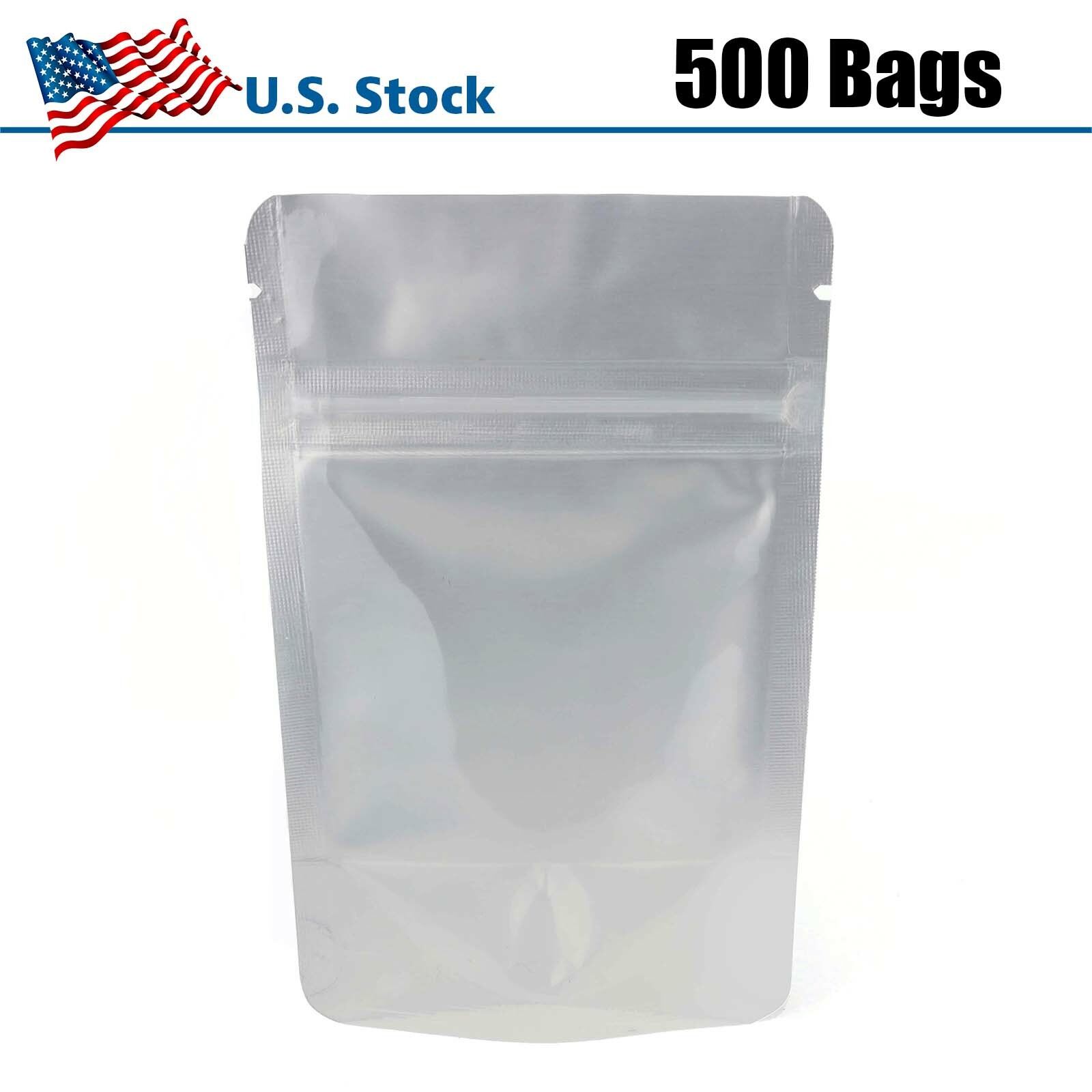 3″ x 5″ Small Reclosable Smell Proof Zip Lock Bag – 500 Pack (Clear-Silver)