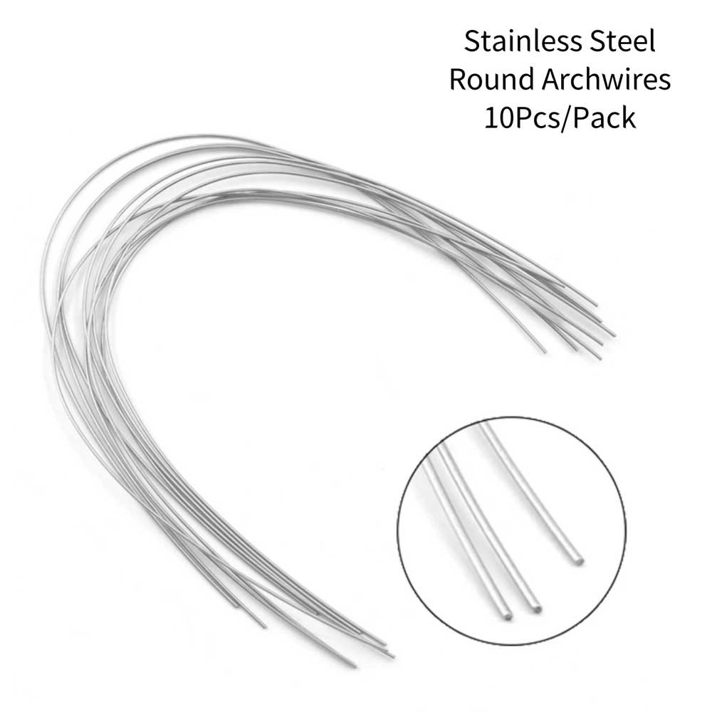 10pcs/pack Dental Orthodontic Form Arch wire Stainless Steel S.S Round Natural