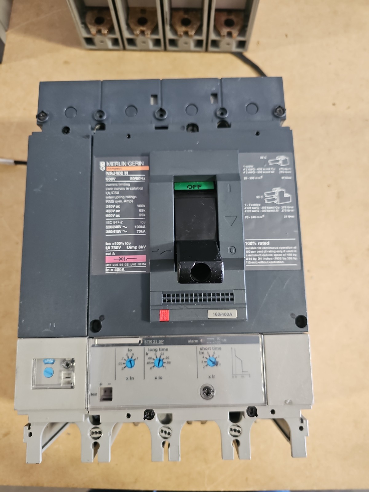 Merlin Gerin NSJ400 NSJ400 H Circuit Breaker 400A 600V 3P