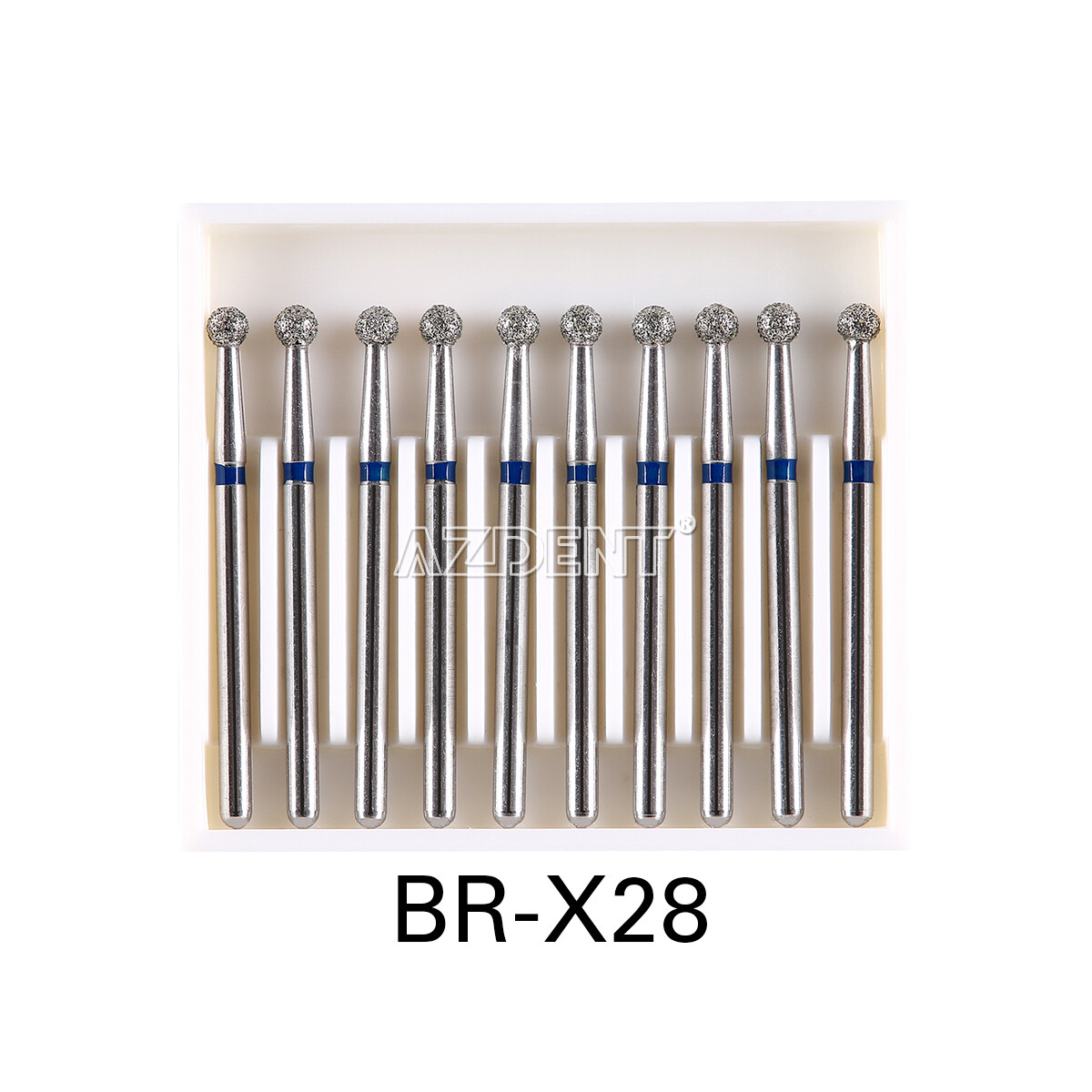 100Pcs Dental Friction Grip Diamond Burs Ball Round For High Speed Handpiece