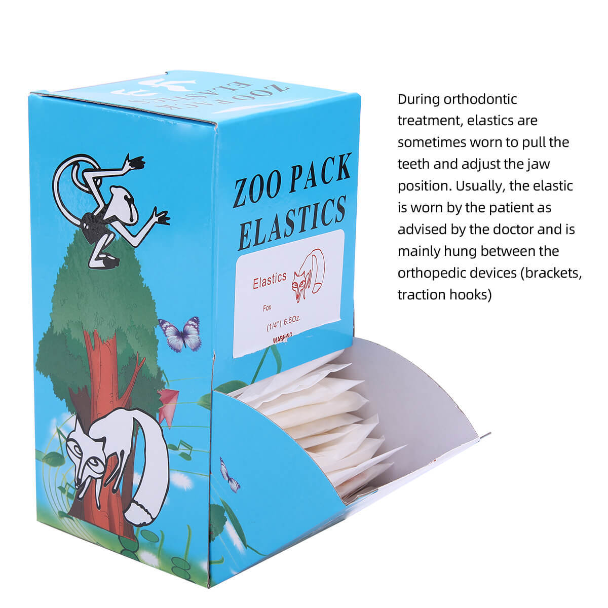 Dental Ortho elásticos cadena látex ligadura elástica bandas para soportes Ties
