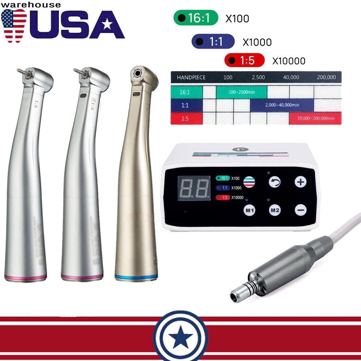 Dental Electric LED Brushless Micro Motor/1:1/1:5 Increasing Handpiece