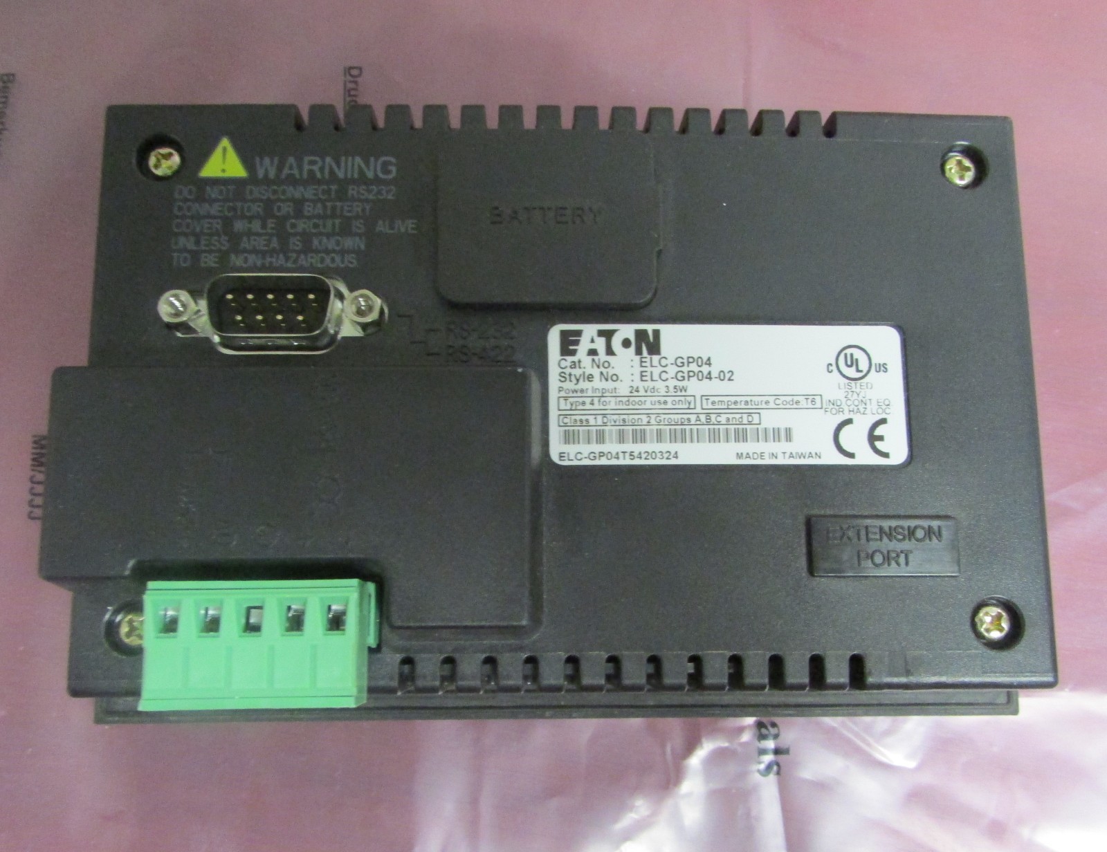 EATON CUTLER HAMMER ELC-GP04 Monochrome Control Keypad ELC GP04 24 VDC control