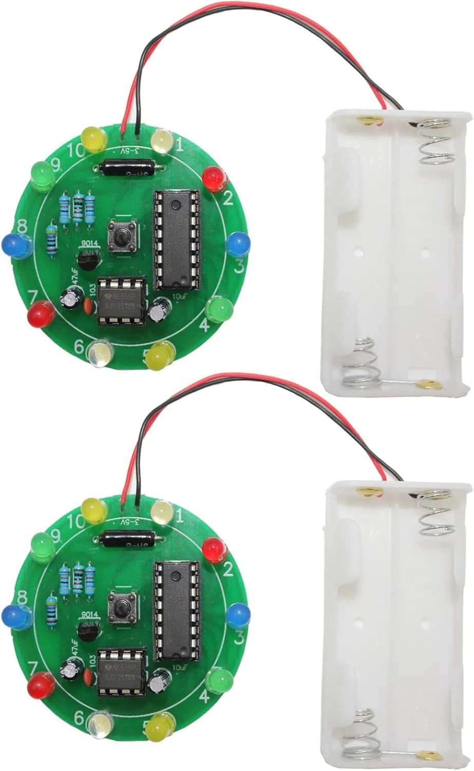 2PCS Soldering Practice Kit CD4017 NE555 DIY Lucky Wheel LED Light Circuit Board