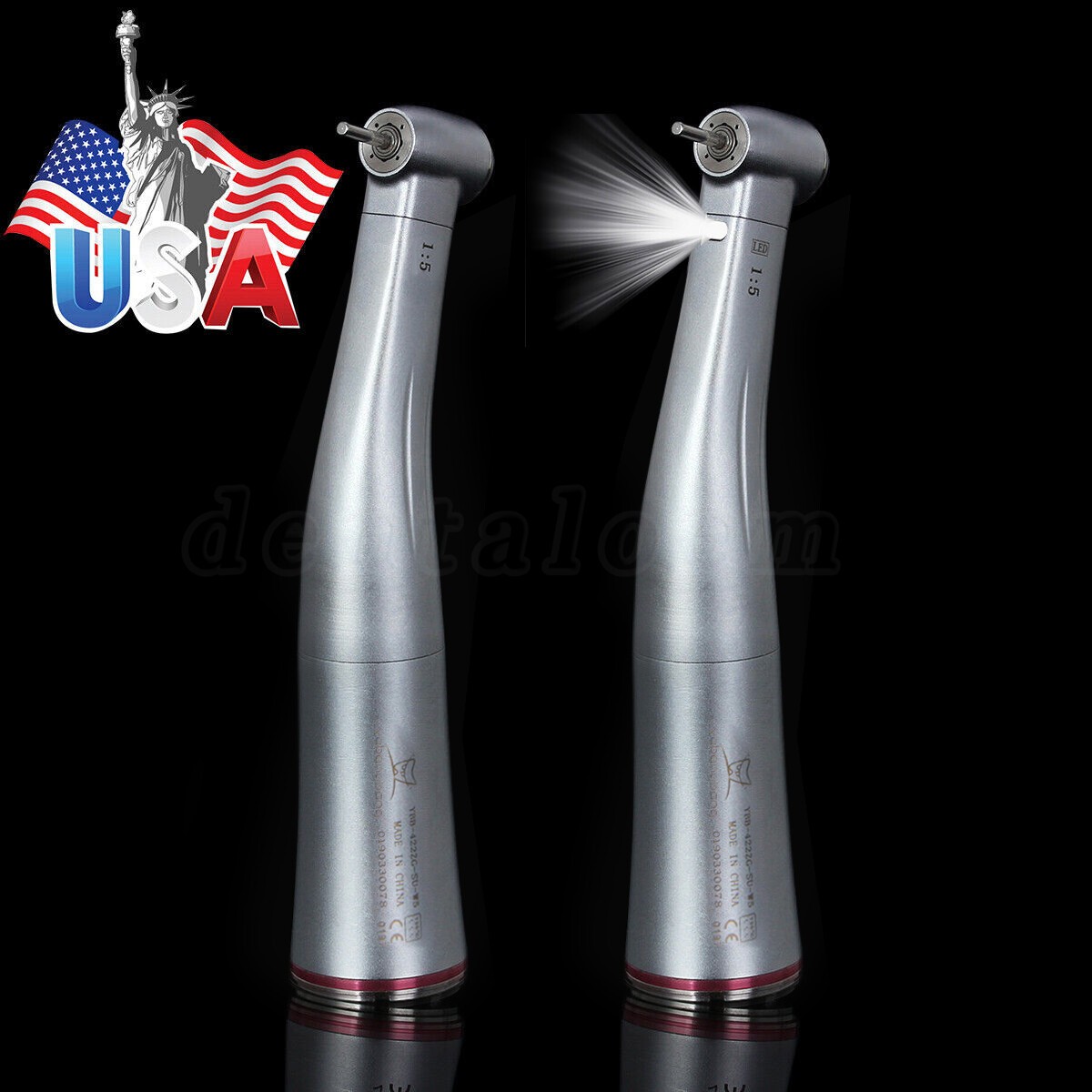 Dental 1:5 Increasing Contra Angle (LED) Handpiece Fit NSK Electric Motor /1:4.2