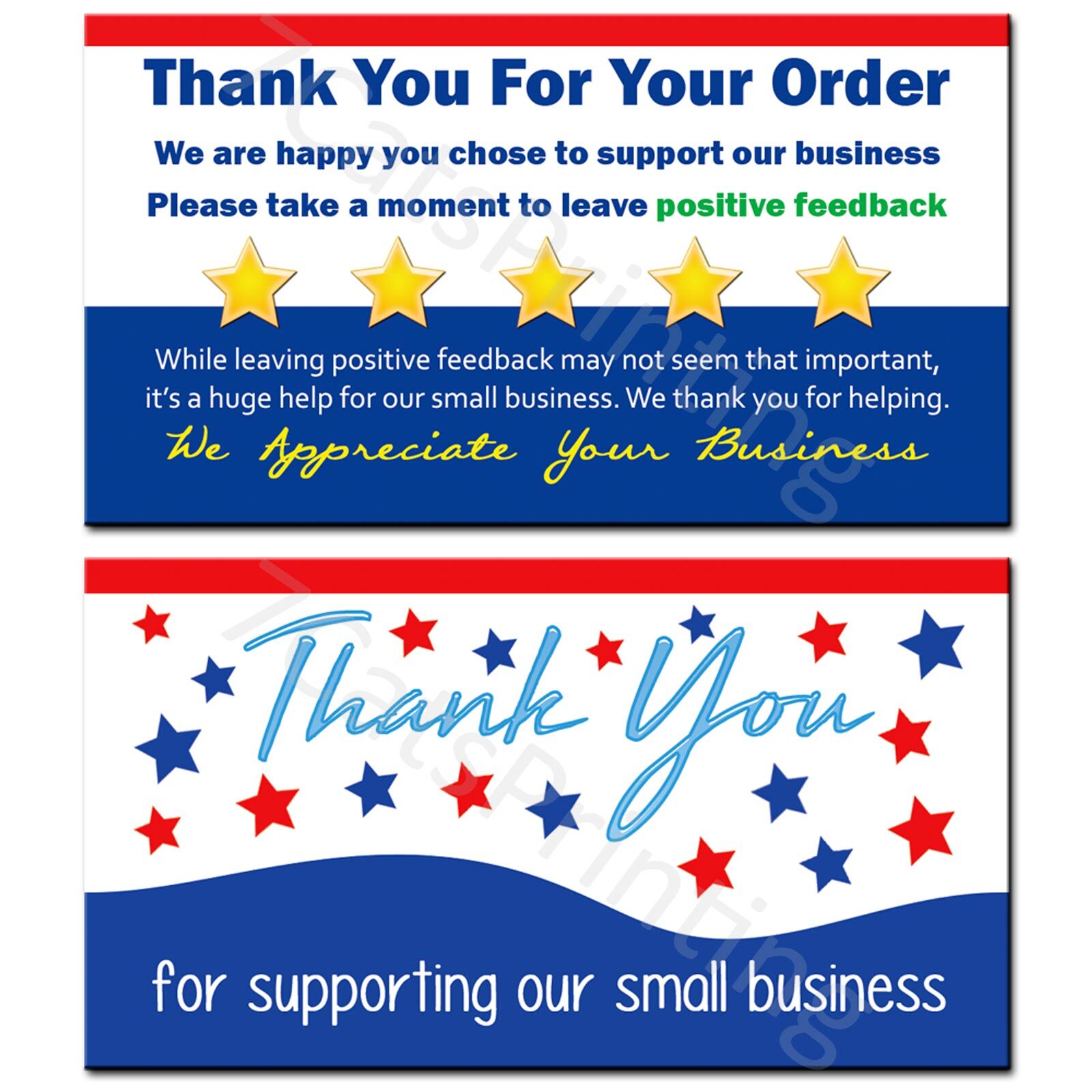 for eBay Thank You Cards Supporting Our Small Business For Your Order Purchase