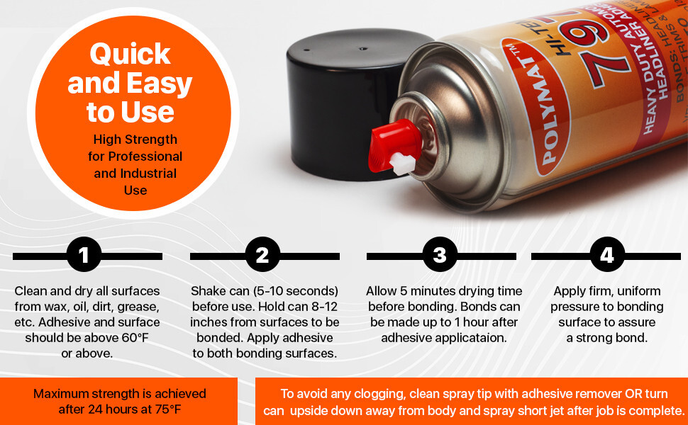 Polymat 797 High-Temp Adhesive Automotive Vehicle HOOD SILENCER GLUE [160F]