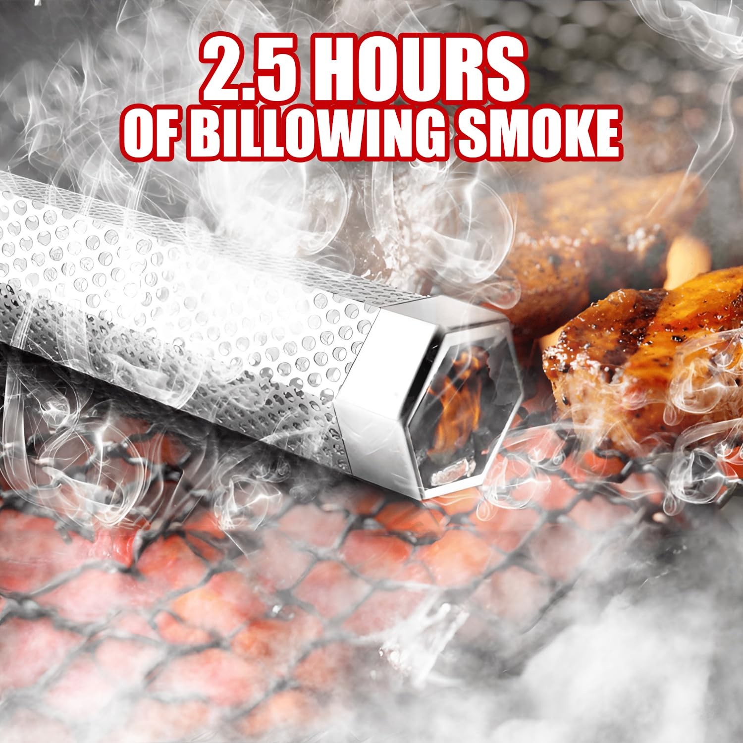 SHIKORI Smoker Tube, Stainless Steel Pellet 6.1*2.16*1.96 in, 6 in